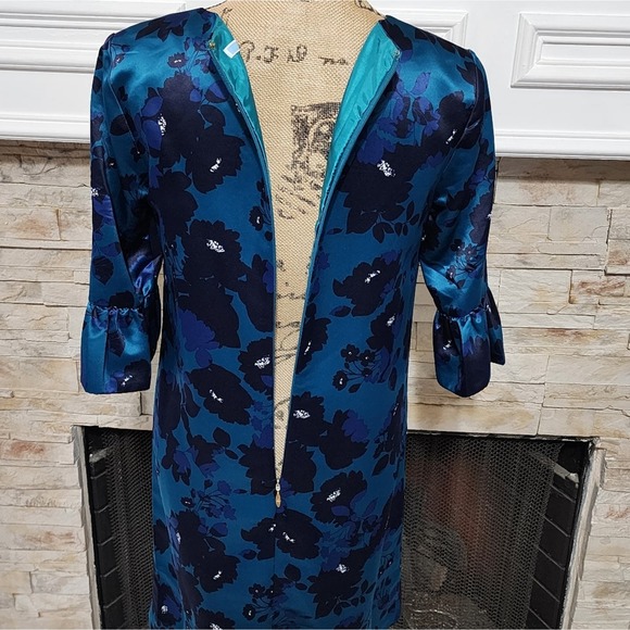 Draper James teal and blue Cutout Floral Aline Dress Size 2 new!! - Picture 6 of 11